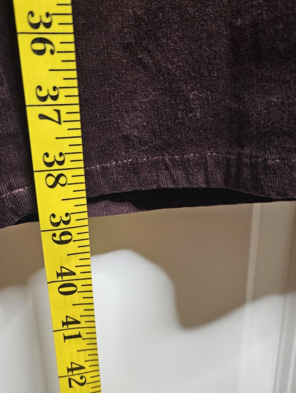 Democracy AbSolution Burgundy Wine Velvet Corduroy Pants 10 Relaxed Fit Stretch - Picture 12 of 13